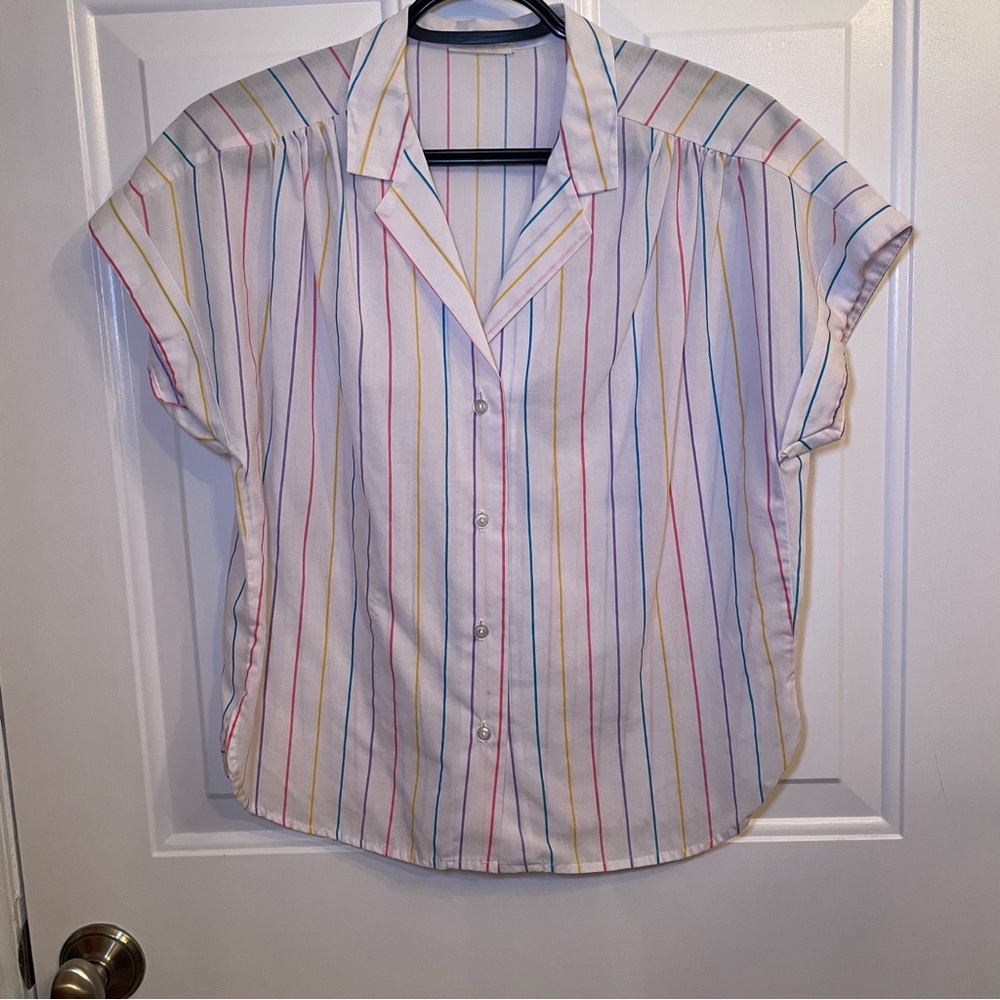 Vintage Multicolor Striped Button Down Shirt